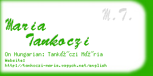 maria tankoczi business card